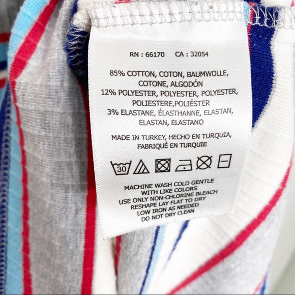 Anthropologie Postmark Joliette Sweater, Medium Striped Gray White Red Blue - Picture 9 of 10